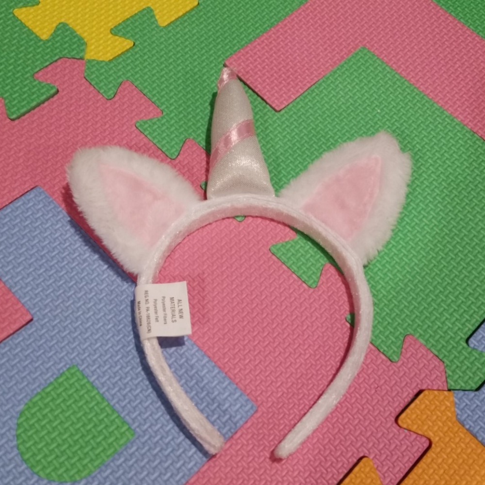 NWOT Unicorn Headband Pink & White